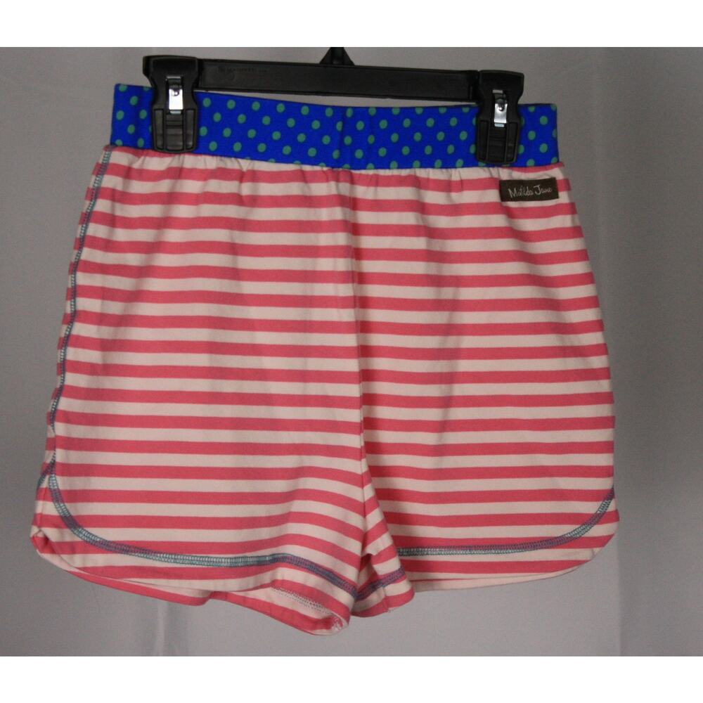 Matilda Jane Peachy Pink Blue Stripe Knit Shorts Size 14